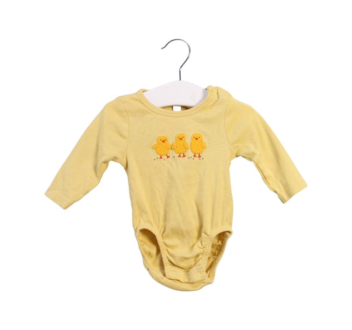 A Yellow Long Sleeve Bodysuits from Purebaby in size 0-3M for neutral. (Front View)
