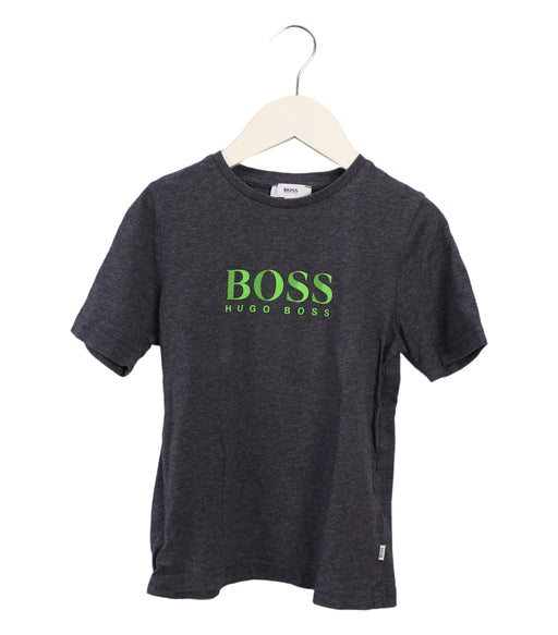 A Grey Short Sleeve T Shirts from Boss in size 5T for boy. (Front View)