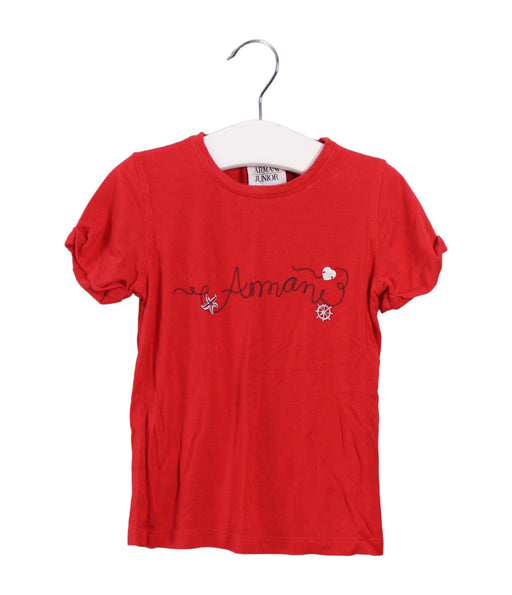 A Red Short Sleeve T Shirts from Armani in size 2T for boy. (Front View)
