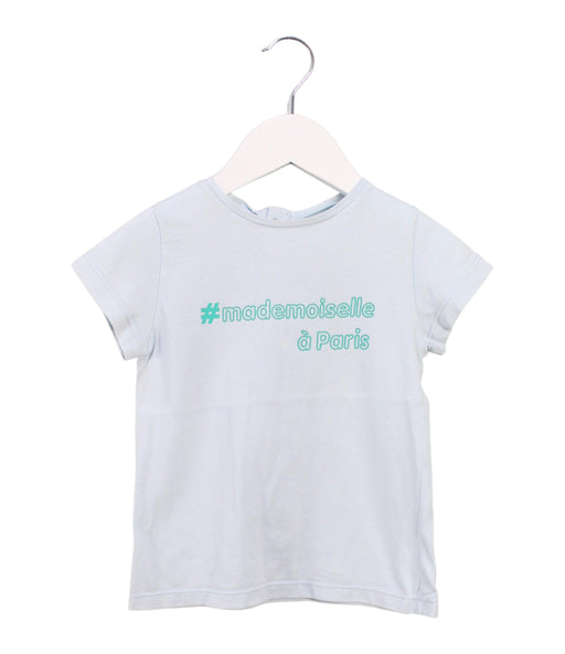 A White Short Sleeve T Shirts from Jacadi in size 4T for girl. (Front View)