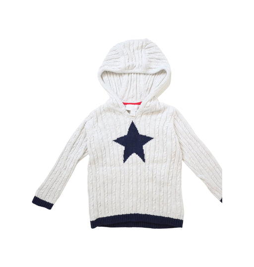 A Grey Hooded Sweatshirts from The Little White Company in size 12-18M for girl. (Front View)