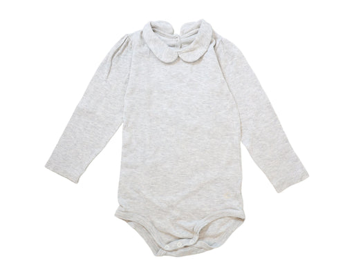 A Grey Long Sleeve Bodysuits from Petit Bateau in size 18-24M for girl. (Front View)