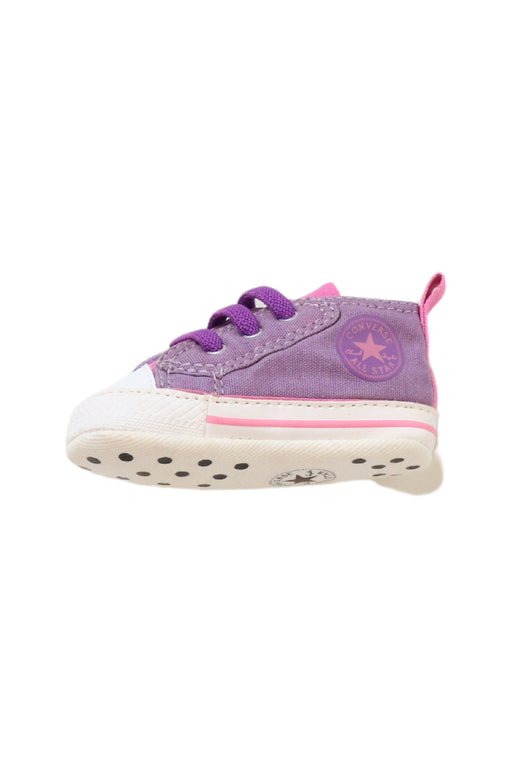 A Purple Booties from Converse in size 3-6M for girl. (Front View)