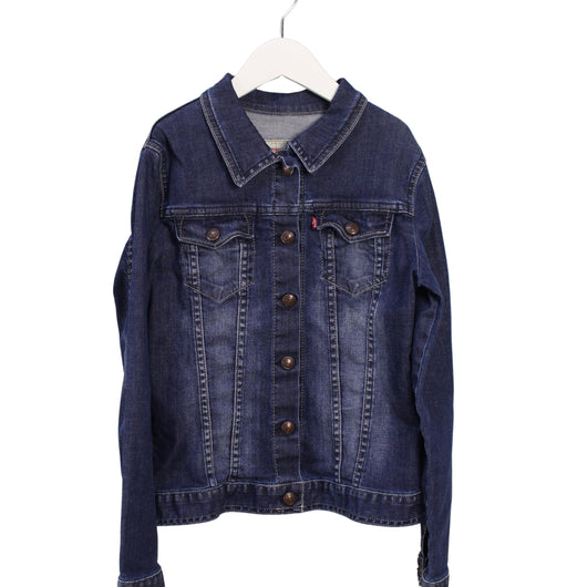 A Navy Lightweight Jackets from Levi's in size 10Y for girl. (Front View)