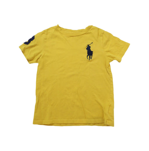 A Yellow Short Sleeve T Shirts from Polo Ralph Lauren in size 5T for boy. (Front View)