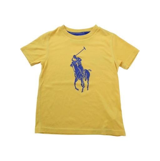 A Yellow Short Sleeve T Shirts from Polo Ralph Lauren in size 5T for boy. (Front View)