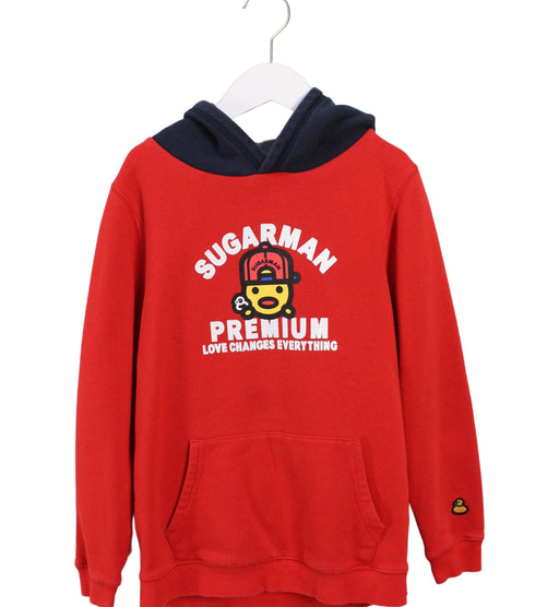 A Red Hooded Sweatshirts from Sugarman in size 12Y for boy. (Front View)