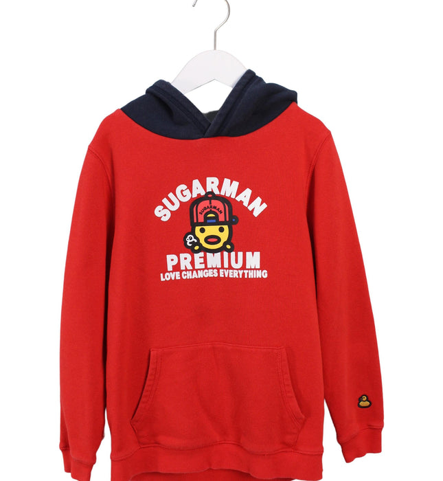 A Red Hooded Sweatshirts from Sugarman in size 12Y for boy. (Front View)