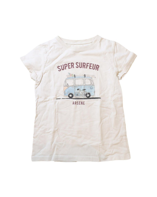 A Beige Short Sleeve T Shirts from Arsène et les pipelettes in size 2T for girl. (Front View)