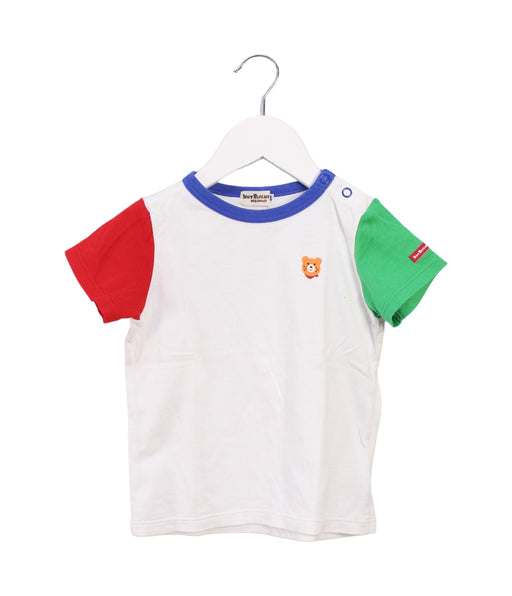A White Short Sleeve T Shirts from Miki House in size 18-24M for boy. (Front View)