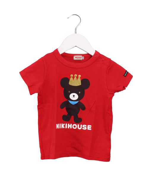 A Red Short Sleeve T Shirts from Miki House in size 18-24M for boy. (Front View)