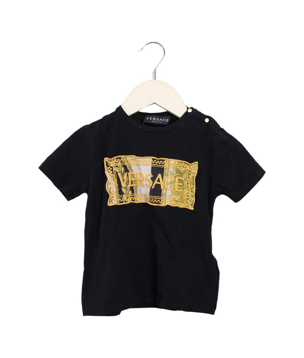 A Black Short Sleeve T Shirts from Young Versace in size 2T for boy. (Front View)