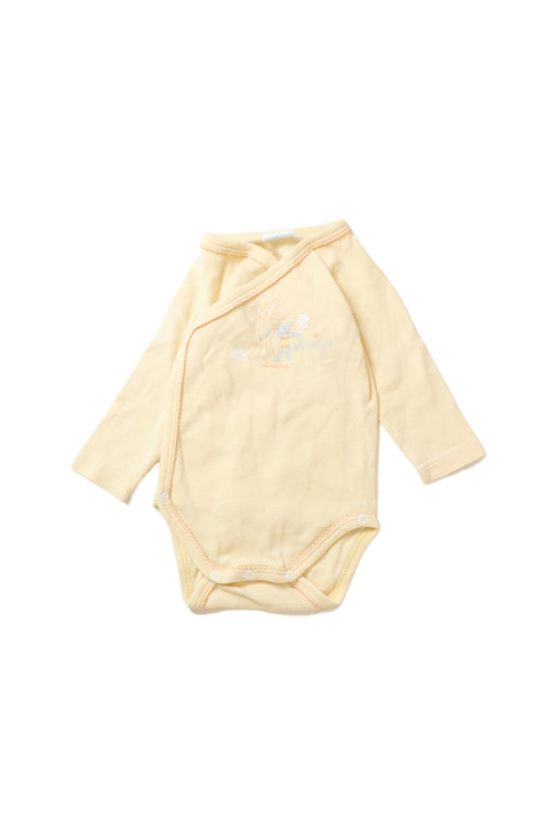 A Yellow Long Sleeve Bodysuits from Absorba in size 0-3M for boy. (Front View)