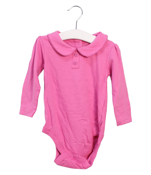 A Pink Long Sleeve Bodysuits from Jojo Maman Bébé in size 12-18M for girl. (Front View)
