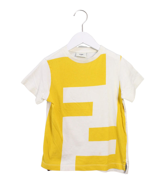 A White Short Sleeve T Shirts from Fendi in size 8Y for girl. (Front View)