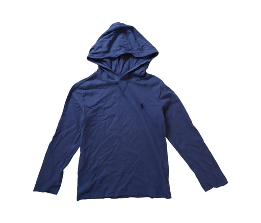 A Blue Hooded Sweatshirts from Polo Ralph Lauren in size 8Y for boy. (Front View)