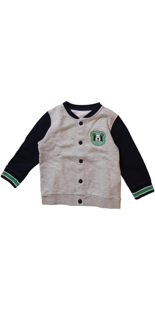 A Grey Lightweight Jackets from Petit Bateau in size 18-24M for boy. (Front View)