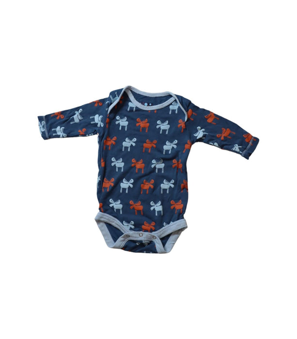 A Blue Long Sleeve Bodysuits from KicKee Pants in size 0-3M for boy. (Front View)