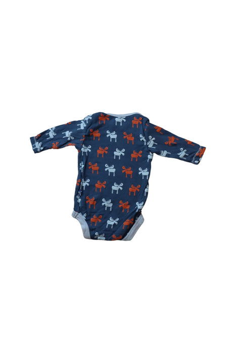A Blue Long Sleeve Bodysuits from KicKee Pants in size 0-3M for boy. (Back View)
