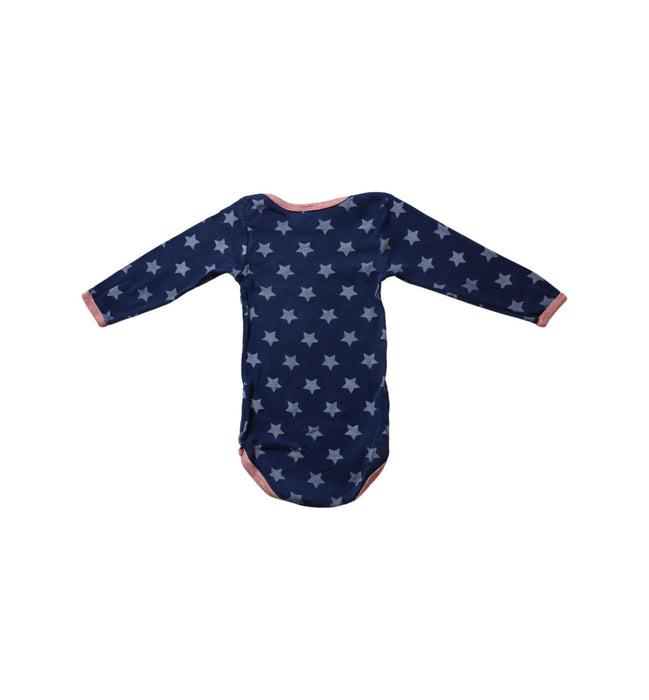 A Navy Long Sleeve Bodysuits from Petit Bateau in size 6-12M for girl. (Back View)