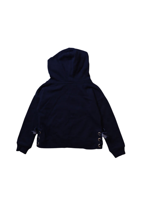 A Navy Hooded Sweatshirts from Nautica in size 4T for girl. (Back View)