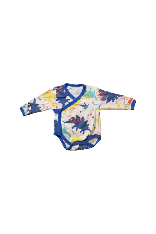 A Blue Long Sleeve Bodysuits from CIGOGNE Bébé in size 0-3M for boy. (Front View)