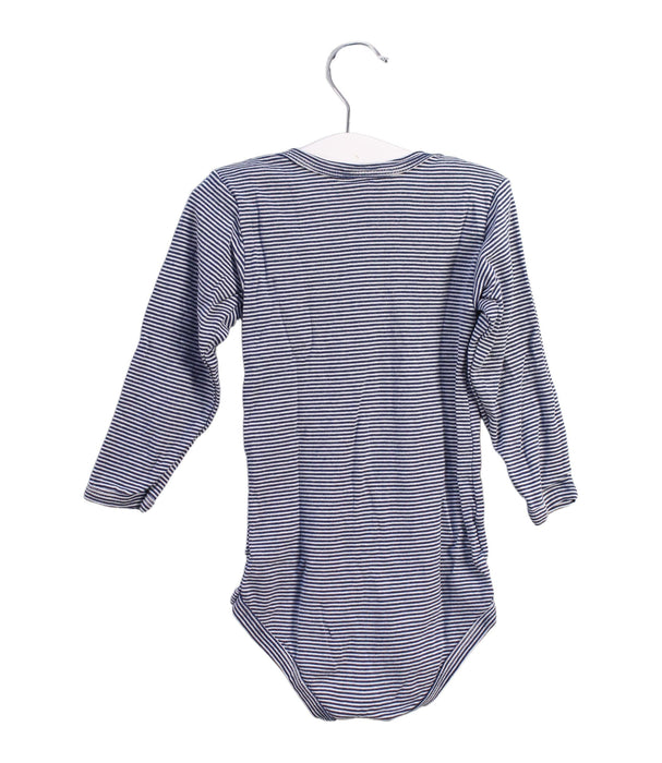 A Navy Long Sleeve Bodysuits from Petit Bateau in size 3T for boy. (Back View)
