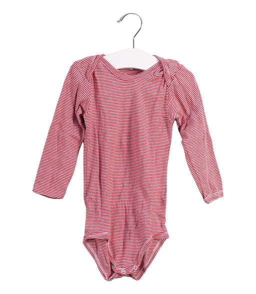 A Red Long Sleeve Bodysuits from Petit Bateau in size 3T for boy. (Front View)