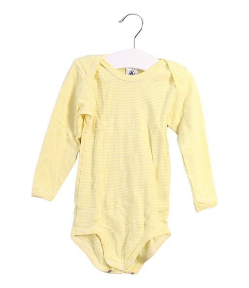 A Yellow Long Sleeve Bodysuits from Petit Bateau in size 3T for boy. (Front View)