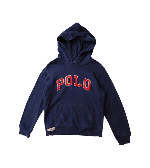 A Navy Hooded Sweatshirts from Polo Ralph Lauren in size 10Y for boy. (Front View)