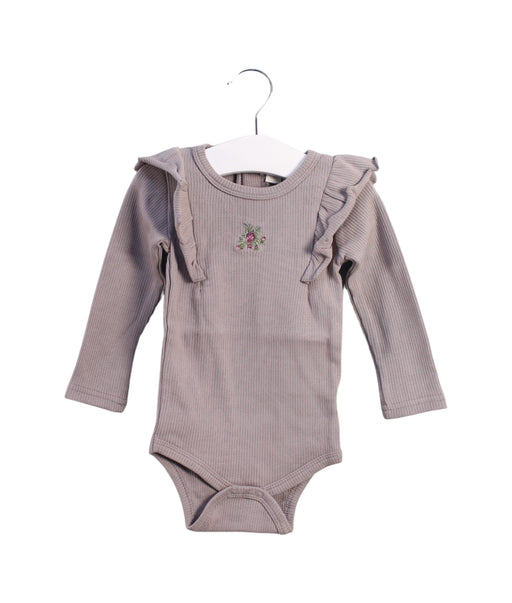 A Taupe Long Sleeve Bodysuits from Jamie Kay in size 6-12M for girl. (Front View)