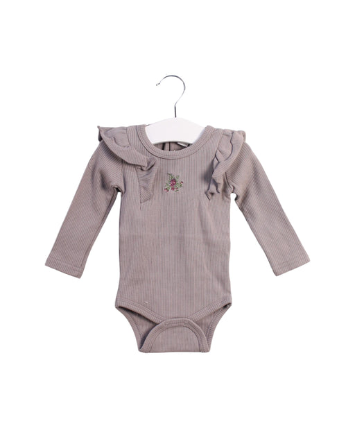 A Taupe Long Sleeve Bodysuits from Jamie Kay in size 3-6M for girl. (Front View)