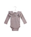 A Taupe Long Sleeve Bodysuits from Jamie Kay in size 3-6M for girl. (Front View)