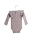 A Taupe Long Sleeve Bodysuits from Jamie Kay in size 3-6M for girl. (Back View)