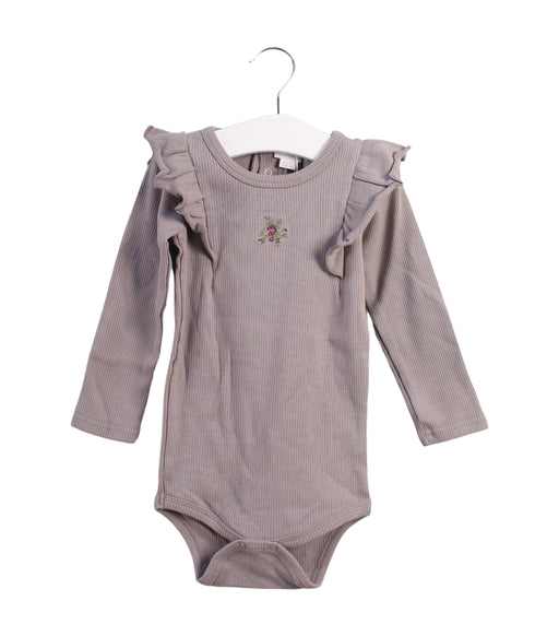 A Taupe Long Sleeve Bodysuits from Jamie Kay in size 2T for girl. (Front View)