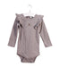A Taupe Long Sleeve Bodysuits from Jamie Kay in size 2T for girl. (Front View)