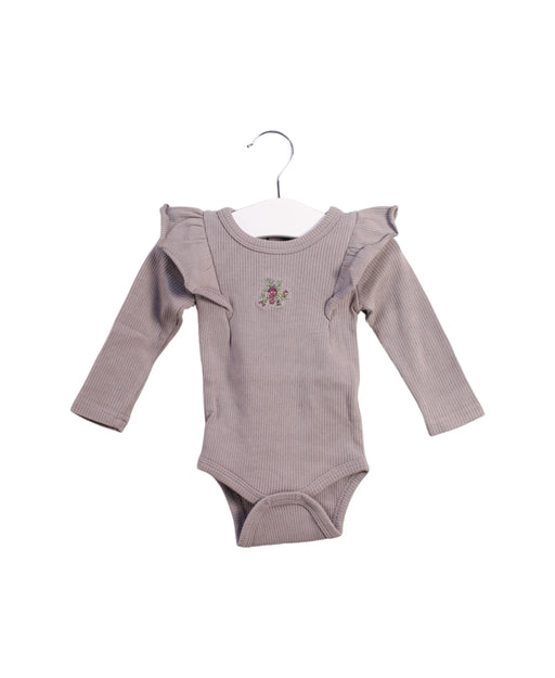 A Taupe Long Sleeve Bodysuits from Jamie Kay in size 0-3M for girl. (Front View)