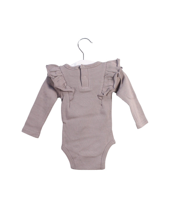 A Taupe Long Sleeve Bodysuits from Jamie Kay in size 0-3M for girl. (Back View)