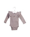 A Taupe Long Sleeve Bodysuits from Jamie Kay in size 0-3M for girl. (Front View)