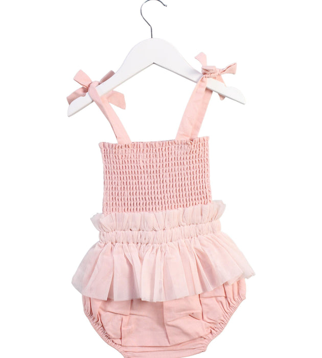 A Pink Sleeveless Bodysuits from India & Grace in size 2T for girl. (Back View)