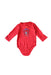 A Red Long Sleeve Bodysuits from La Compagnie des Petits in size 6-12M for boy. (Front View)