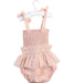 A Beige Sleeveless Bodysuits from India & Grace in size 2T for girl. (Back View)
