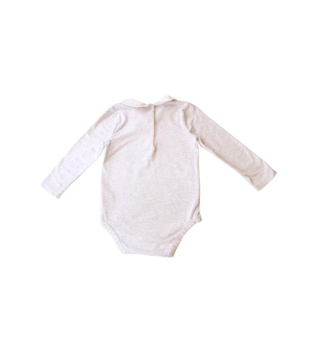 A Grey Long Sleeve Bodysuits from The Little White Company in size 12-18M for girl. (Back View)