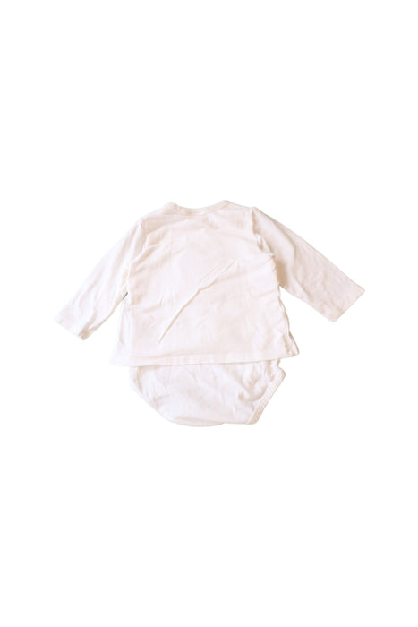 A White Long Sleeve Bodysuits from Seed in size 3-6M for girl. (Back View)