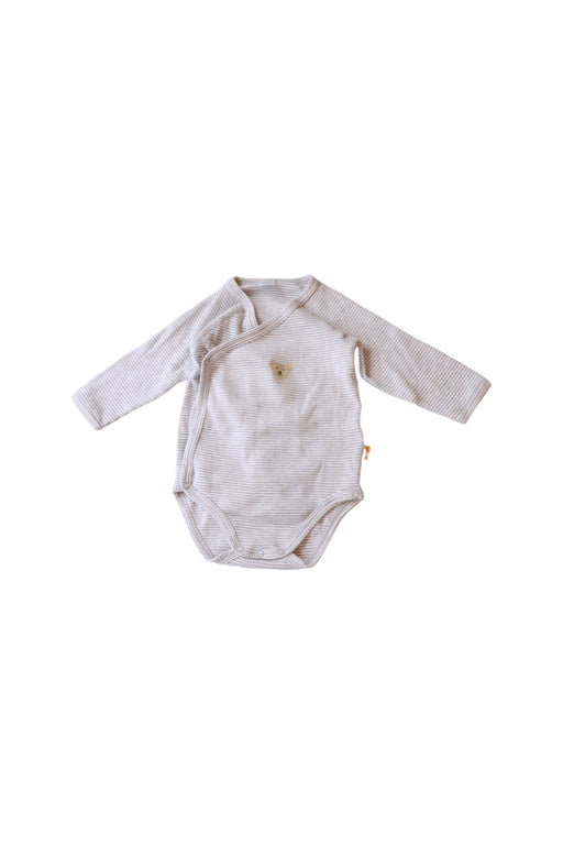 A Grey Long Sleeve Bodysuits from Steiff in size 6-12M for neutral. (Front View)