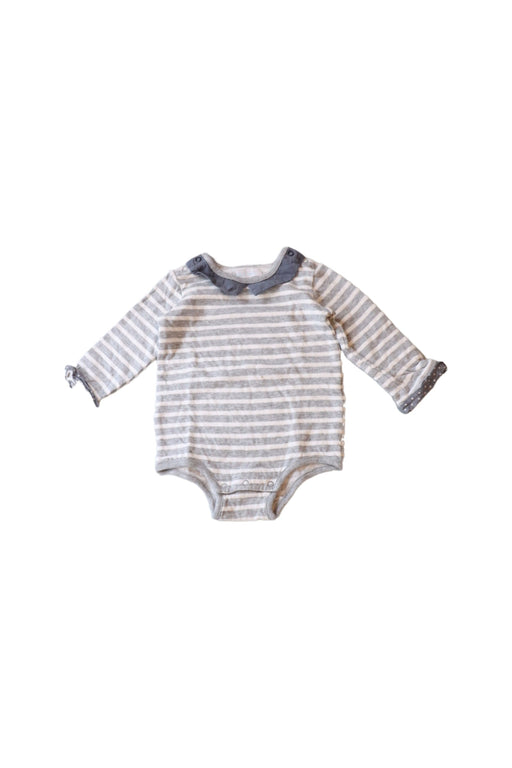 A Grey Long Sleeve Bodysuits from bebe reduction in size 3-6M for girl. (Front View)
