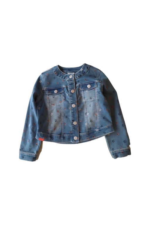 A Blue Lightweight Jackets from Boboli in size 4T for girl. (Front View)