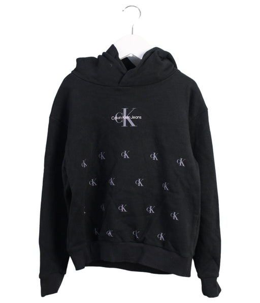 A Black Hooded Sweatshirts from Calvin Klein in size 8Y for boy. (Front View)