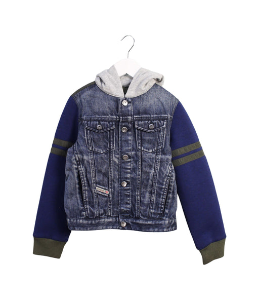 A Blue Lightweight Jackets from Diesel in size 8Y for boy. (Front View)