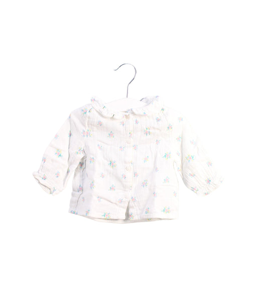 A White Long Sleeve Tops from Cyrillus in size 0-3M for girl. (Front View)